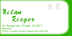 milan rieger business card